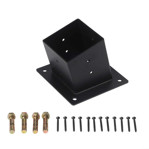 Slanted Roof Pergola Bracket With Wall Mount Angled Corner Bracket And Hardware For 4x4 Outdoor Backyard Pergolas Built Tough Heavy Duty Rust Resistant Coated Weatherproof Support For Quick Easy Mounting shown with screws and bolts.