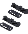 2pcs Stainless Steel Door Hasp Latch, Rust Proof Gate Lock with Screws in black color, showing latches from above.