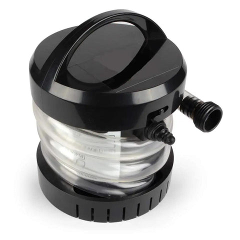 Black Submersible Utility Pump For Water Transfer And Emergency Drainage, heavy-duty portable pump with 42-inch hose and adapter.