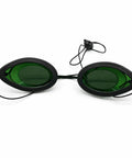 Straight Up Heavy Duty Opt Ipl Laser Safety Goggles For Red Light Therapy And Photon Beauty Machines with green lenses and adjustable fit.