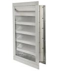 No Fuss Adjustable Louver Damper With Heavy Duty Flanged Frame 24 By 24 Inch Extruded Aluminum, side view with five adjustable blades.