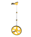 aqxreight Distance Measuring Wheel with Backlit Display, Precision, featuring a yellow wheel and adjustable aluminum handle.