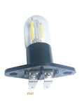 Close-up of 2 Pack LED Filament Microwave Bulb with Z187 Base, 1.5W, 125V, showing compact size and dual filament design.