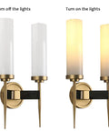Old School Vintage Bronze Antique Wall Sconce Lighting Fixture With 2.8 Inch Cylindrical Clear Glass Shade Single Head