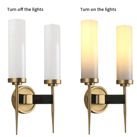 Old School Vintage Bronze Antique Wall Sconce Lighting Fixture With 2.8 Inch Cylindrical Clear Glass Shade Single Head
