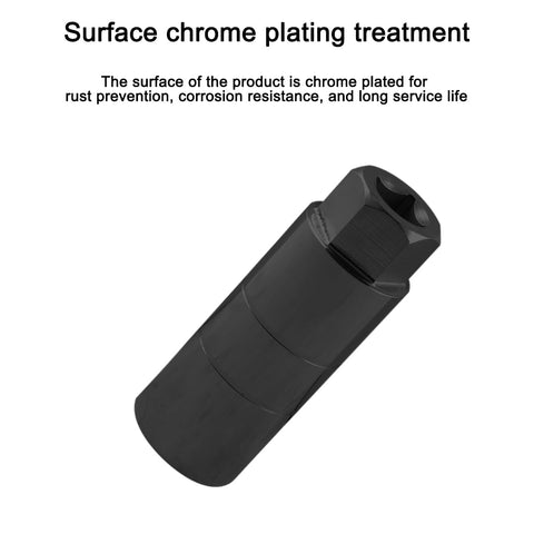 Black Six Point Oil Pressure Sensor Socket For Three Eighths Inch Drive Vehicles with 1-1/8 Inch Hex Alloy Steel.