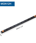 MGN12 250mm Bearing Steel Linear Guide Rail For DIY 3D Printers And CNC Machines With MGN12H Carriage Block, top view.