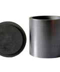 Top Shelf Graphite Crucible With Secure Lid For Heavy Duty Lab Smelting And Quick Melting Projects Four Inch Square High Temp Resistant Tool shown with lid removed.