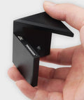 Hand holding Center Finder Tool for Woodworking, 45 Degree Centering Marker and Center Line Scriber, Aluminum Alloy Black Edition
