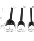 Leather Corner Punch Set With V Shaped Punches In 0.98 In, 1.18 In And 1.57 In For Belts And Wallets, shown in three sizes.