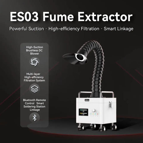 Heavy Duty Fume Extractor With Three Layer Filter For Industrial Workshops brushless motor with flexible hose design.