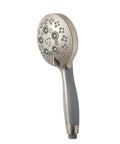 Rio Handheld Shower Head With 5 Sprays And 2.5 GPM Flow In Brushed Nickel, Modern Detachable Design, side view