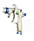 Pro Grade Manual Paint Sprayer Featuring Adjustable Tips And Roomy 400 CC Tank For Auto Body Work And Touch Ups Molded From Shock Resistant Abs Plastic To Conquer The Daily Grind While Pouring Out Breezy Smooth Coating Every Time, showing metal body and adjustable nozzle.