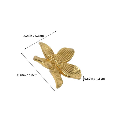 Brushed Brass Five-Leaf Flower Cabinet Knob And Drawer Pull For Dresser Wardrobe And Bathroom Closets Hardware 2.28x0.59 inches