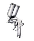 Badass Pneumatic Spray Gun With One Point Five Mm Nozzle W Seven One Model showing chrome design and adjustable controls for air and fluid.