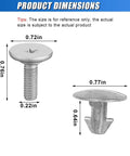 Beefy 8 Piece Car Engine Splash Shield Hardware Kit Featuring Lower Cover Pins Bolts And Radiator Clips For Skid Plate dimensions and size details.