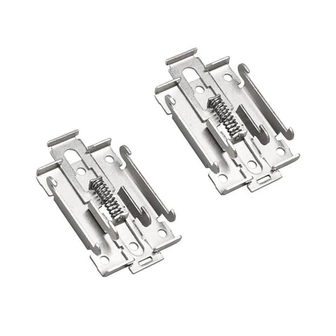 2 Pack 35mm DIN Rail Mount Brackets Stainless Steel Rail Fixing Clips Adapters For Single Phase Solid State Relays 2.54 By 1.73 Inches Durable Easy Install