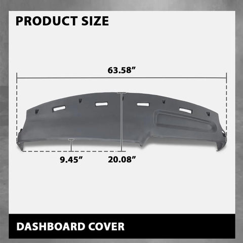 Gray G-PLUS TPE dashboard cover for Dodge Ram 1994–1997 (Ram 1500/2500/3500), front view