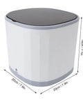 Portable Mini Dishwasher Countertop Cleaning, Hella Compact USB Rechargeable Washer With Cup Holder, 360 Spin Cycle, Smooth Operator For RV Camper Apartment Tiny Home Kitchen Setup, white ABS shell, 18cm height, compact design.