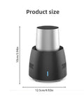 Super Portable Electric Freeze Mug And Quick Chill Cup For Ice Cold Beer Soda Canned Drinks Milk Or Coffee Compact black mini chiller dimensions 12.5cm by 10cm.