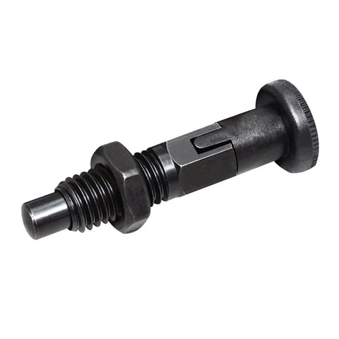 Rock Solid Locking Knob Plunger With Self Retaining Spring Indexing Pin Carbon Steel Build for machine work, rustproof, precise positioning.