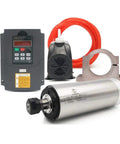 Plug And Play 220V 2.2KW VFD Spindle Package For CNC Router With 24000 RPM ER20 Spindle No Fuss Setup 80mm Clamp 75W Water Pump Easy Hookup Cable Kit And Preset Parameters For Direct Ready Run, 2.2kW VFD, 80mm clamp, spindle and water pump