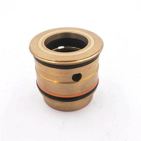 Waterjet hydraulic cartridge, brass body with orange and black O-rings, for waterjet cutting machines