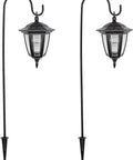 37.8 Inch Hanging Solar Lights For Outdoor Garden Lanterns With Waterproof Landscape Lighting And 2 Shepherd Hooks Solar Powered