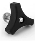 Sweaty Grip Upgrade! Tough Plastic Lawn Mower Handle Screw Nut Kit With Triple-Cornered Knob Non-Slip Replacement Part Built Like A Tank For Heavy Duty Mowing Jobs And Easy Tool-Free Tightening Sessions Today. Black plastic lawn mower handle knob with metal bolt