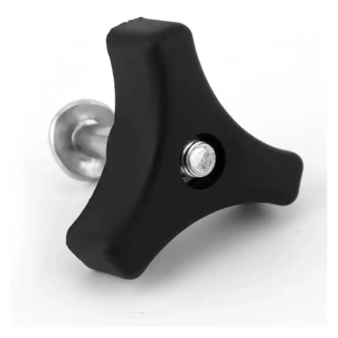 Sweaty Grip Upgrade! Tough Plastic Lawn Mower Handle Screw Nut Kit With Triple-Cornered Knob Non-Slip Replacement Part Built Like A Tank For Heavy Duty Mowing Jobs And Easy Tool-Free Tightening Sessions Today. Black plastic lawn mower handle knob with metal bolt