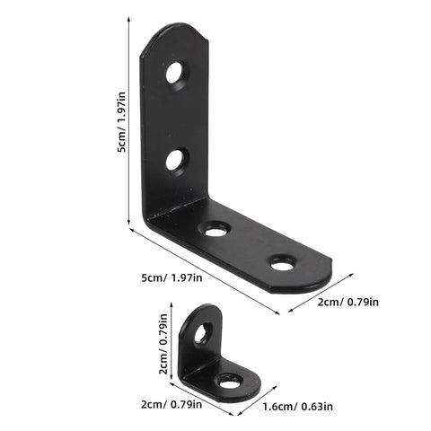 20 Piece L Shaped Support Brackets Set With Two Sizes Heavy Duty Metal L Corner Braces Steel Right Angle Shelf Brackets dimensions