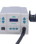 Front view of 1000W Hot Air Rework Station with Auto Sleep Mode, digital LCD, controls and nozzle holder.