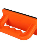 Safety Orange Oblique Push Block For Table Saws And Router Tables Featuring Steady Grip And Non Slip Base, 6x3 inch size.