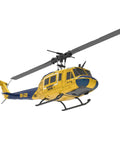 UH 1 Huey RC Helicopter For Grownups One To 48 Scale Flybarless 6CH Remote Control Model yellow blue side view