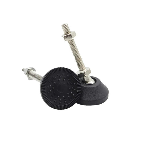Heavy Duty Adjustable Chair Leg Floor Protectors 10 Pack M8 Threaded Nylon Glides with rubber feet and screws.