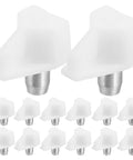 100 Pack White Plastic And Stainless Steel Shelf Pegs For Wine Cabinets Bookcases And Furniture No Hassle Installation Durable Adjustable Support Pins For Versatile Shelving, close-up of pegs