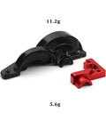 Ultra Lightweight Aluminum Gear Cover For One Tenth Scale RC Car TT02 Open Gearbox Shield showing black and red components
