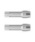 Two Pack One Eighth Inch Collet For Milwaukee M12 Rotary Tool 2460 20 high-strength metal chuck adapter in silver finish