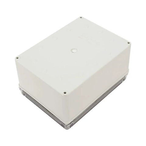 Rock Solid ABS Electrical Junction Box With Clear View Lid And Totally Waterproof Seal For Outdoor Electronic Projects and Wiring Gear That Is Actually Built To Last, white, sealed, 200x150x100mm.