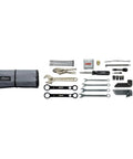 Premium 30 Piece Motorcycle Tool Kit with wrenches, hex keys, torx keys, sockets, and roll up ballistic nylon pouch.