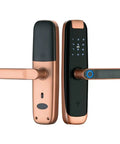 Heavy Duty Smart Door Lock With Fingerprint Card Passcode Keyless Entry Auto Lock Anti Hack Voice Alerts Clean Line Design side view