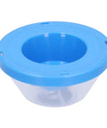 Heavy Duty Electric Drill Dust Collector With Large Capacity Bowl Design For 4mm And 10mm Drills showing blue transparent bowl design.