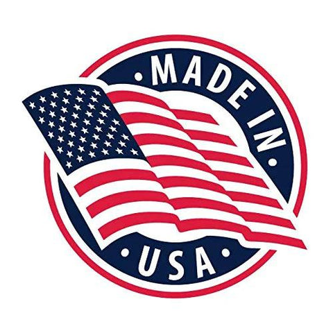 Amazon Made in USA logo with waving American flag.