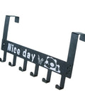 Heavy Duty 6 Hook Wall Mounted Metal Coat Rack Cabinet Door Hanger System For Hallway Bathroom And Kitchen Versatile Towel Organizer With No Sweat Quick Install, designed with panda graphic.