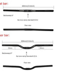 Comparison of flat and riser bars, showing dimensions and angles, focused on Aluminum Alloy Flat Bike Handlebar 31.8mm Clamp 620mm