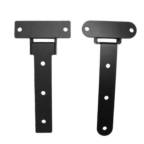 Hella Tough Heavy Duty Strap Gate Hinges Supporting 900 Pounds Heavy Gauge Stainless Steel for gates, black finish, 13 inch length.