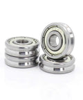Workhorse Grade V Groove Sealed Ball Bearings crafted for Pulley Wheel and Guide Track Roller Tracks, 5mm hole, smooth stainless steel design.