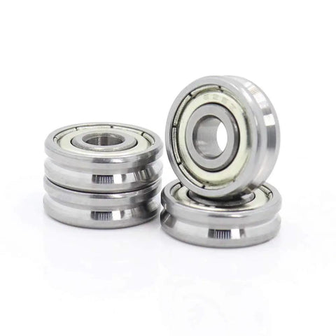 V Groove Sealed Ball Bearing Set For Pulley Wheels And Guide Tracks Delivering Slick Rolling Action with smooth finish.