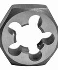 Heavy Duty Hex Die For Pipe Threads One Quarter Inch By Eighteen Threads Per Inch NPT One Inch Across Flats High Carbon Steel Die
