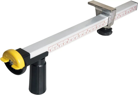 Box Resizer Tool With Safety Blade Cover And Scoring Wheel For Custom Box Size Up To 10 Inches Deep, No Guesswork Reducing Cartons To Exact Dimensions For Ecommerce, Retail And Warehouse Packing, white metal with ruler markings